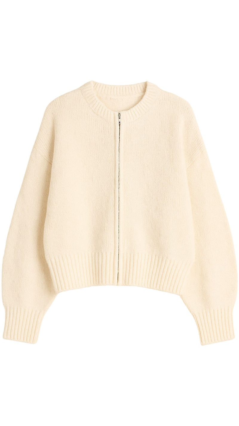 Zip Knit Cardigan-Sweaters-Uniquities