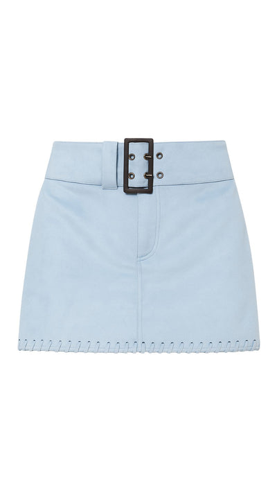 Suede Buckle Mini Skort-Bottoms-Uniquities