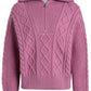 Didi Relaxed Cable Half Zip-Sweaters-Uniquities