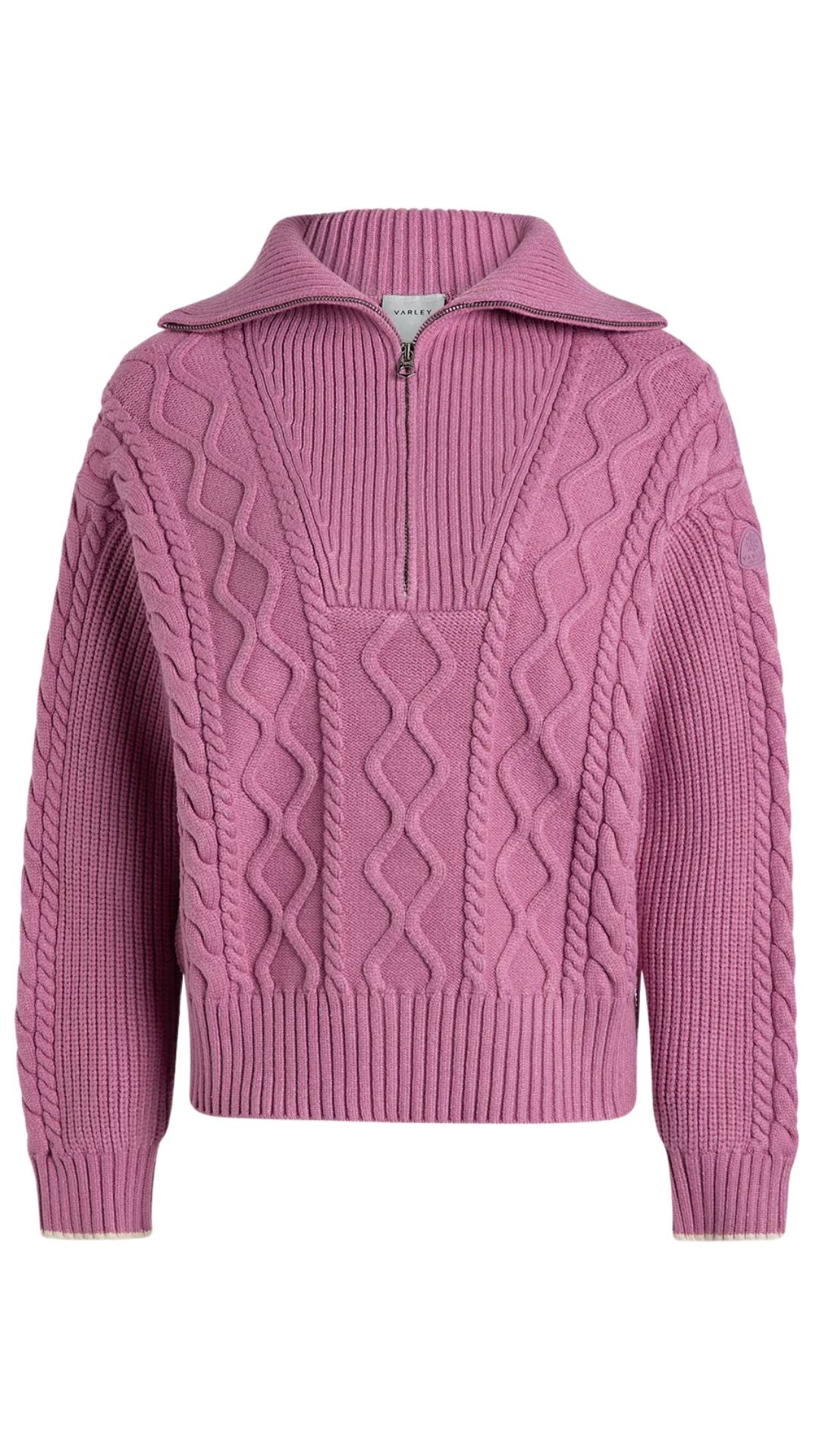 Didi Relaxed Cable Half Zip-Sweaters-Uniquities