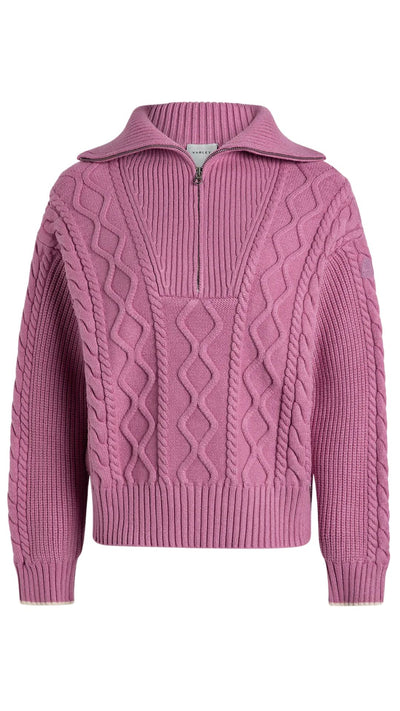 Didi Relaxed Cable Half Zip-Sweaters-Uniquities