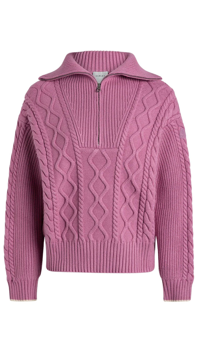 Didi Relaxed Cable Half Zip-Sweaters-Uniquities