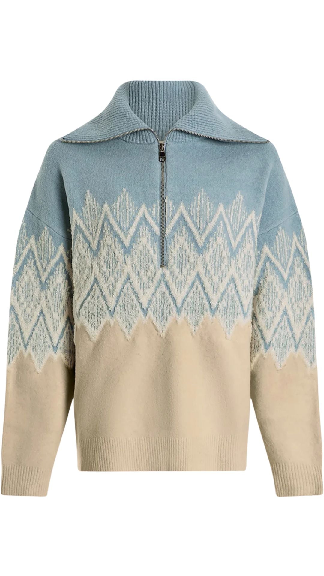 Hedda Fairisle Half Zip-Sweaters-Uniquities