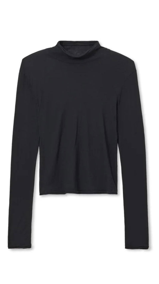 Kim Mock Neck Long Sleeve Tee-Tee Shirts-Uniquities