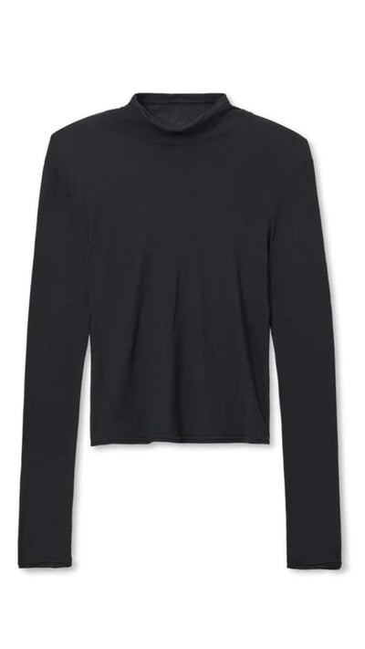 Kim Mock Neck Long Sleeve Tee-Tee Shirts-Uniquities