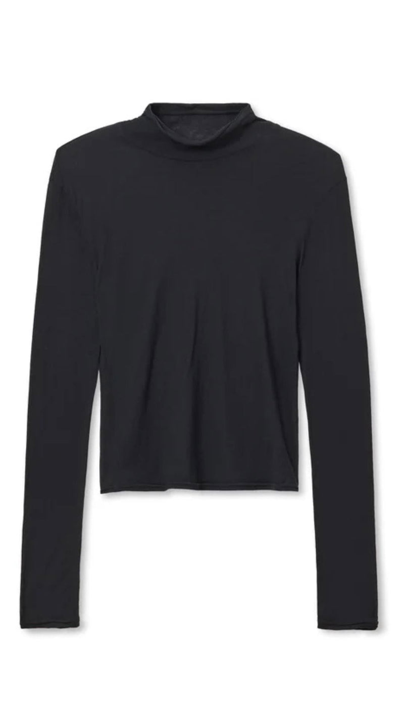 Kim Mock Neck Long Sleeve Tee-Tee Shirts-Uniquities