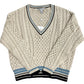 Open Fisherman Cable Tennis V-Sweaters-Uniquities