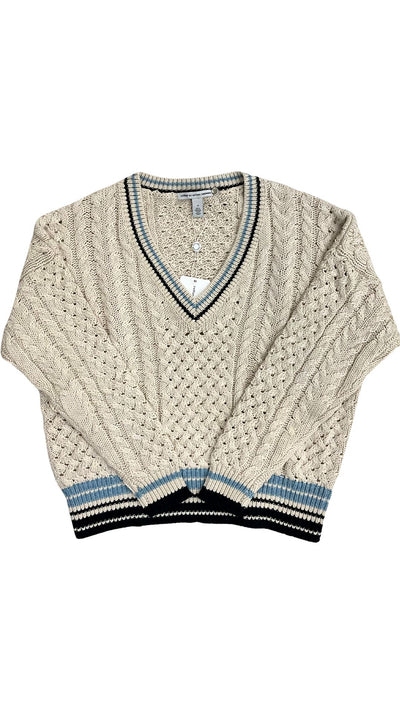 Open Fisherman Cable Tennis V-Sweaters-Uniquities