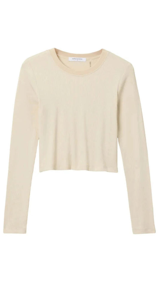 Sienna Luxe Rib Cropped Long Sleeve Tee-Tee Shirts-Uniquities