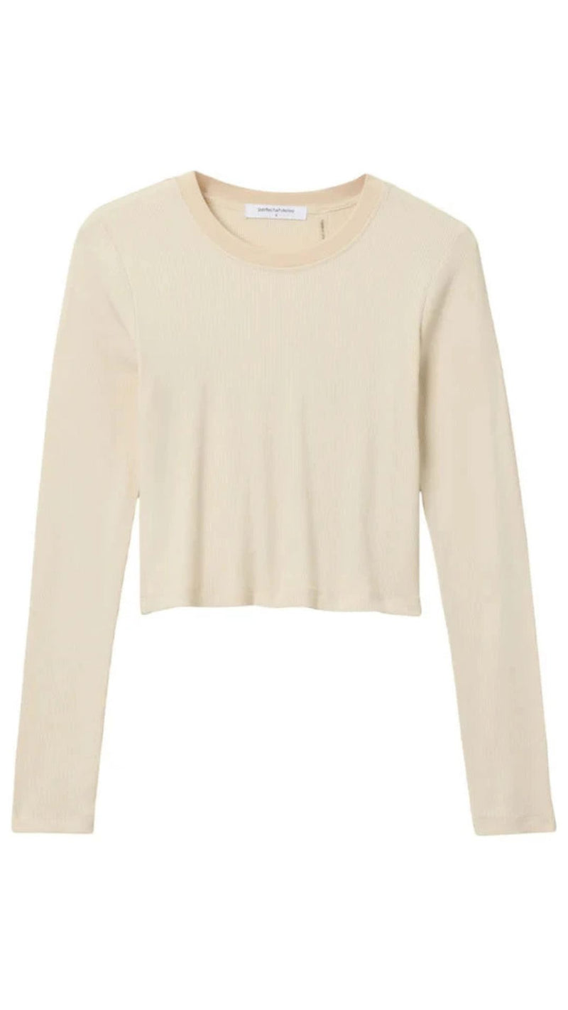 Sienna Luxe Rib Cropped Long Sleeve Tee-Tee Shirts-Uniquities