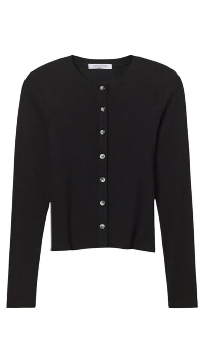 Maureen Rib Fitted Cardigan-Tee Shirts-Uniquities