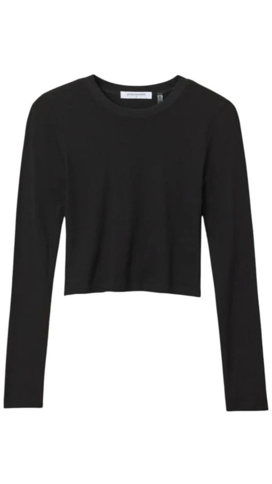 Sienna Luxe Rib Cropped Long Sleeve Tee-Tee Shirts-Uniquities