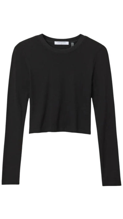 Sienna Luxe Rib Cropped Long Sleeve Tee-Tee Shirts-Uniquities