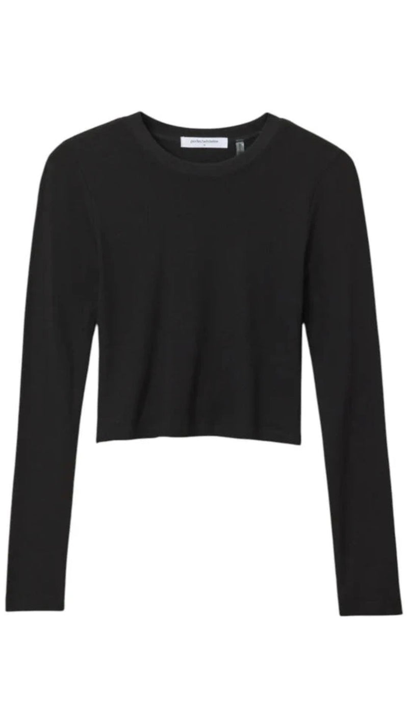 Sienna Luxe Rib Cropped Long Sleeve Tee-Tee Shirts-Uniquities