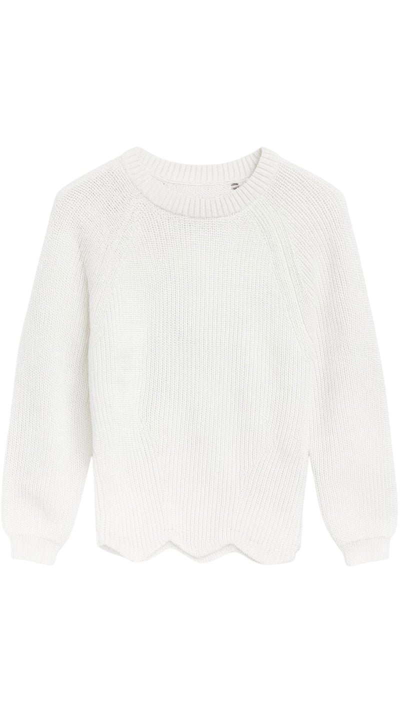 Wide Sleeve Scalloped Edge Shaker-Tops/Blouses-Uniquities