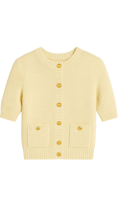 Button Front Elbow Sleeve Jacket-Jackets-Uniquities