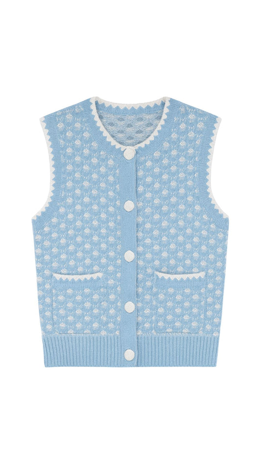Two Tone Texture Stitch Vest-Sweaters-Uniquities