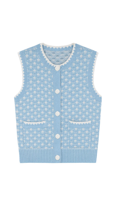 Two Tone Texture Stitch Vest-Sweaters-Uniquities