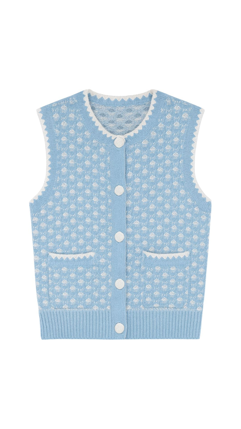 Two Tone Texture Stitch Vest-Sweaters-Uniquities