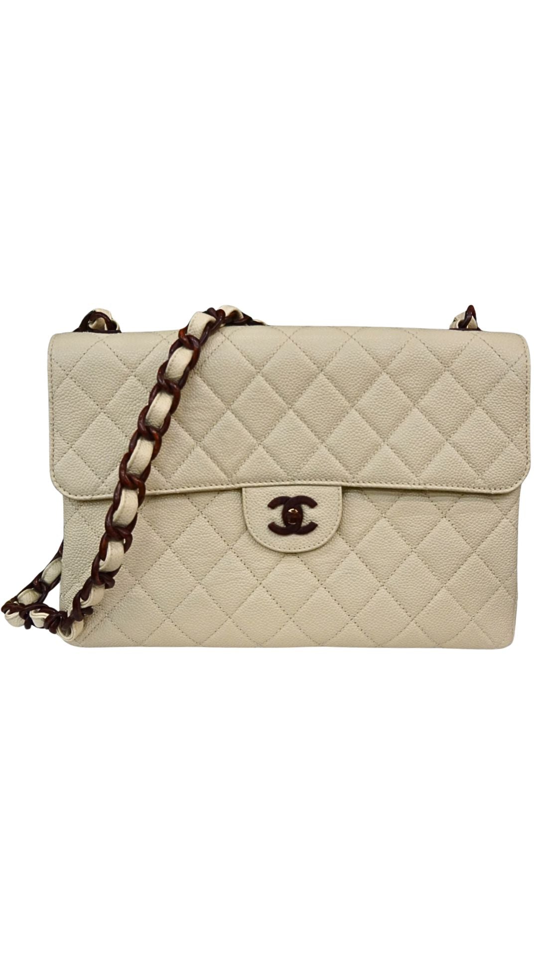 Chanel Classic Caviar With Wood Strap-Accessories-Uniquities