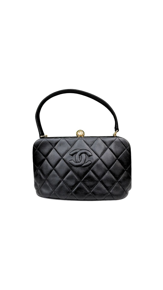 Chanel Quilted Lock Mini Bag/Black-Accessories-Uniquities