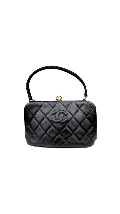 Chanel Quilted Lock Mini Bag/Black-Accessories-Uniquities