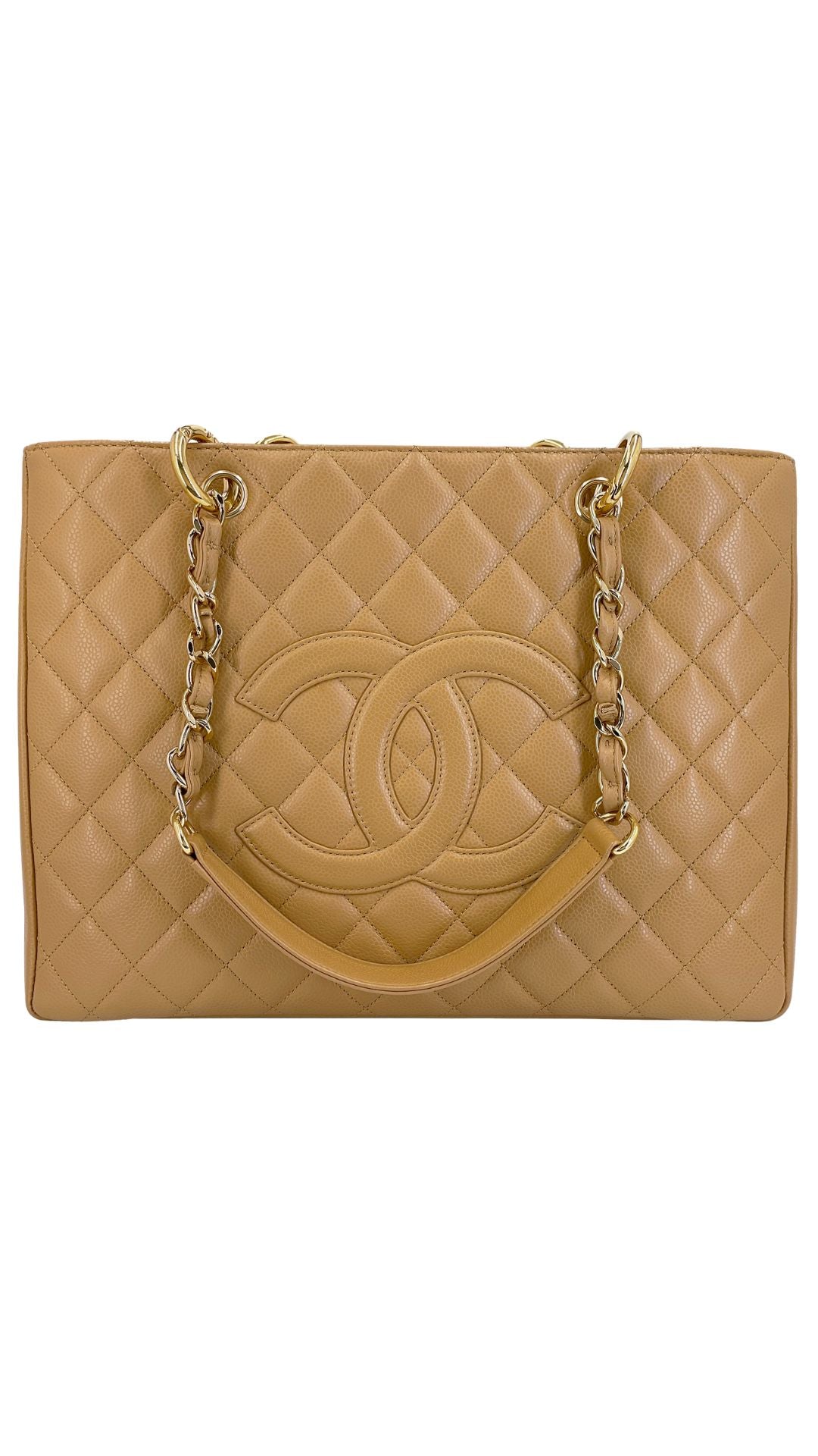 Chanel Large Quilted Tote/Dark Beige-Accessories-Uniquities