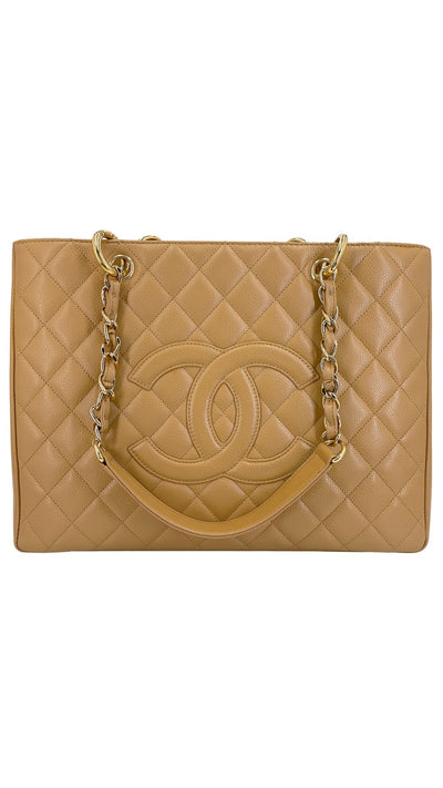Chanel Large Quilted Tote/Dark Beige-Accessories-Uniquities