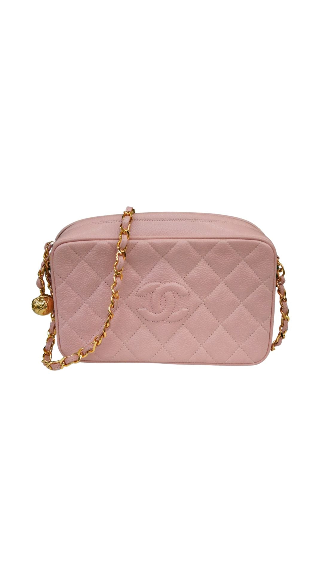 Chanel Quilted Zip Crossbody/Blush-Accessories-Uniquities