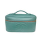 Chanel Leather Makeup Case/Teal-Accessories-Uniquities