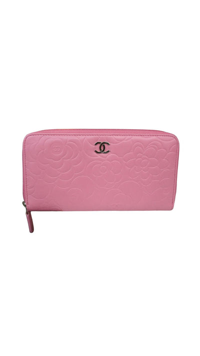 Chanel Camellia Zip Wallet/Pink-Accessories-Uniquities