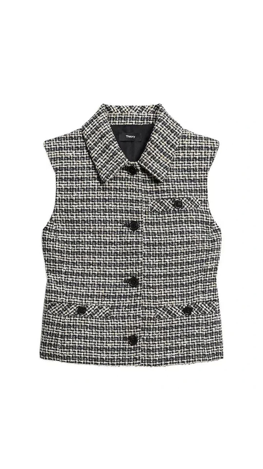 Stripe Tweed Vest-Tops/Blouses-Uniquities