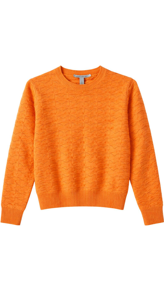 Wavy Pointelle Crew-Sweaters-Uniquities