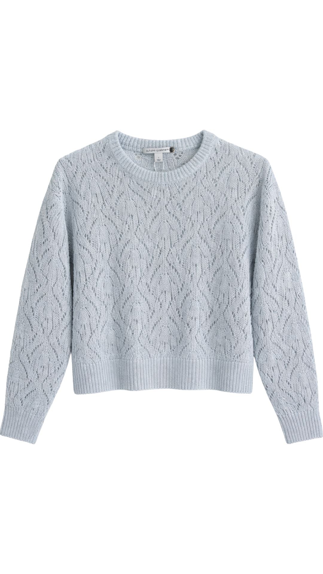 Allover Pointelle Crew-Sweaters-Uniquities