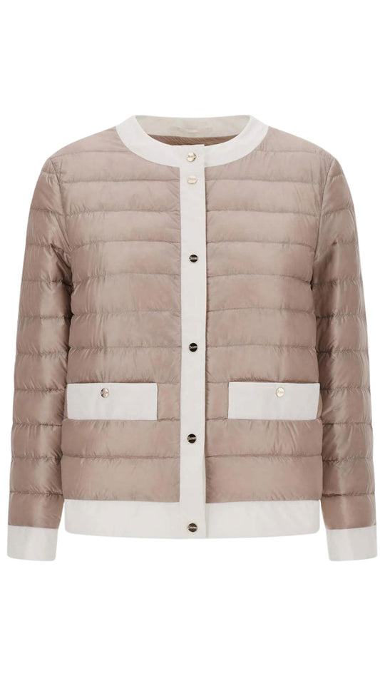 Nylon Short Collarless Jacket-Jackets-Uniquities