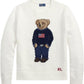 Linen Crewneck Bear Sweater-Sweaters-Uniquities