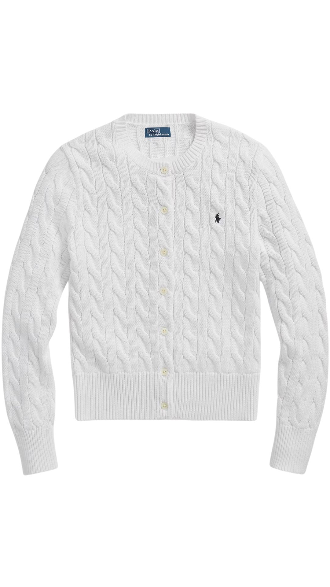 Cotton Crewneck Cardigan-Sweaters-Uniquities