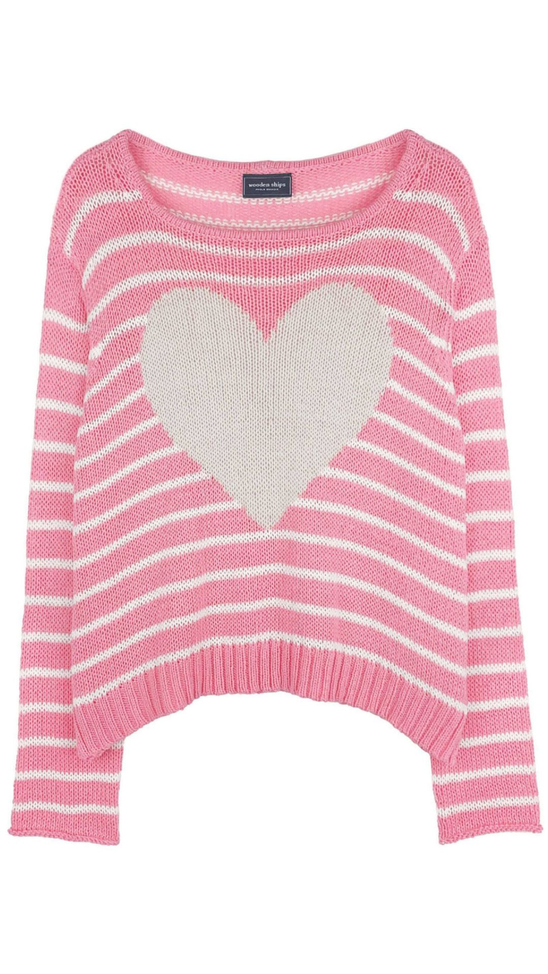 Amelie Heart Long Sleeve Crew-Sweaters-Uniquities
