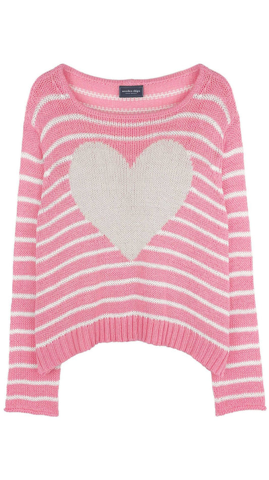 Amelie Heart Long Sleeve Crew-Sweaters-Uniquities
