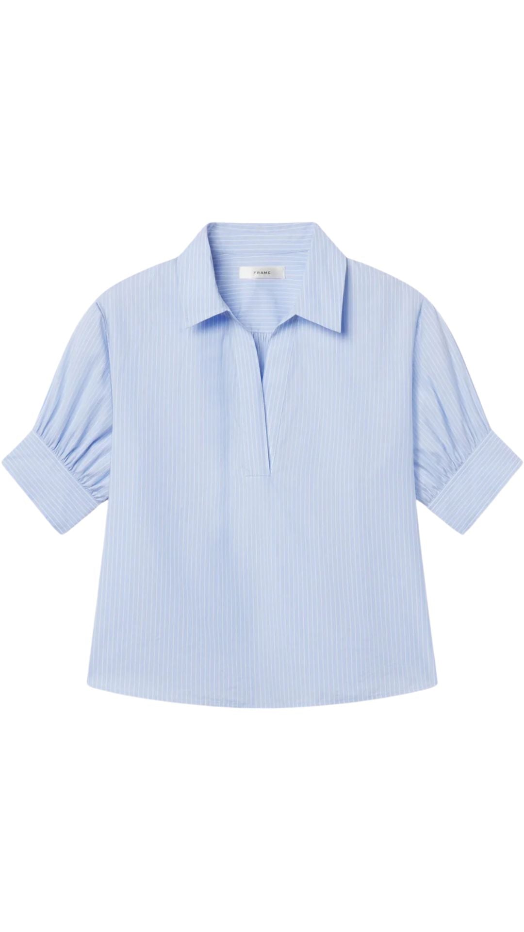 Striped Popover Top-Tops/Blouses-Uniquities