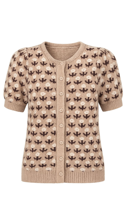 Thea Short Sleeve Cardigan-Sweaters-Uniquities