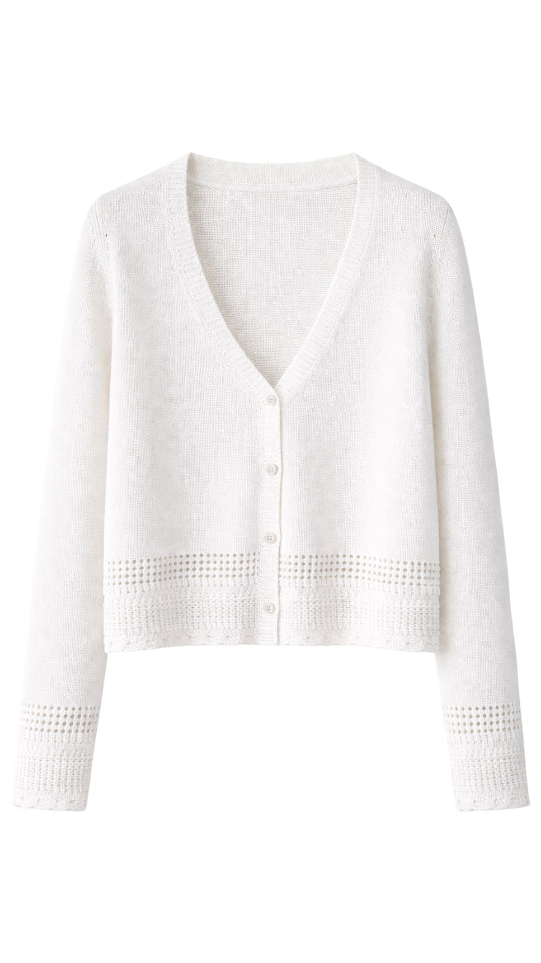 Scallop Edge Cardigan-Sweaters-Uniquities