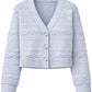 Solid Cropped V Neck Cardigan-Sweaters-Uniquities