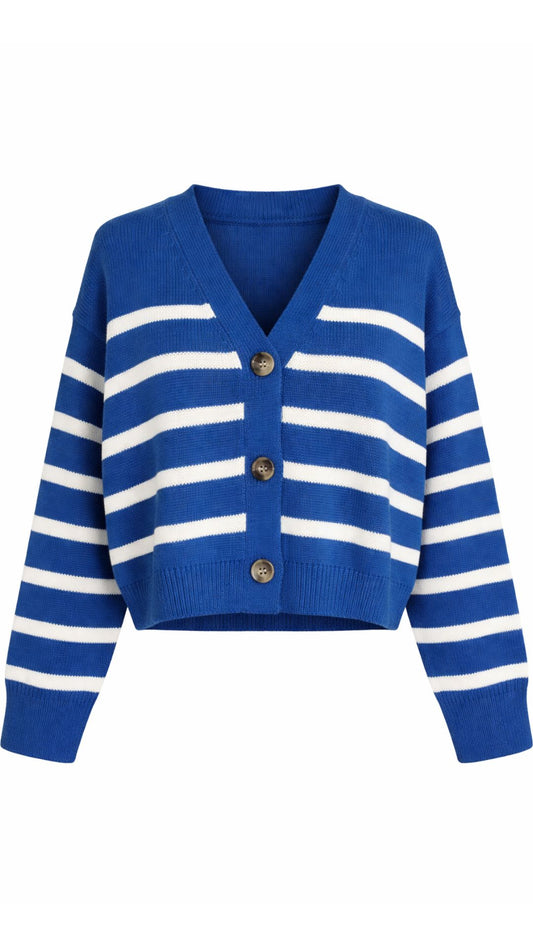 Carter Striped Cardigan-Sweaters-Uniquities