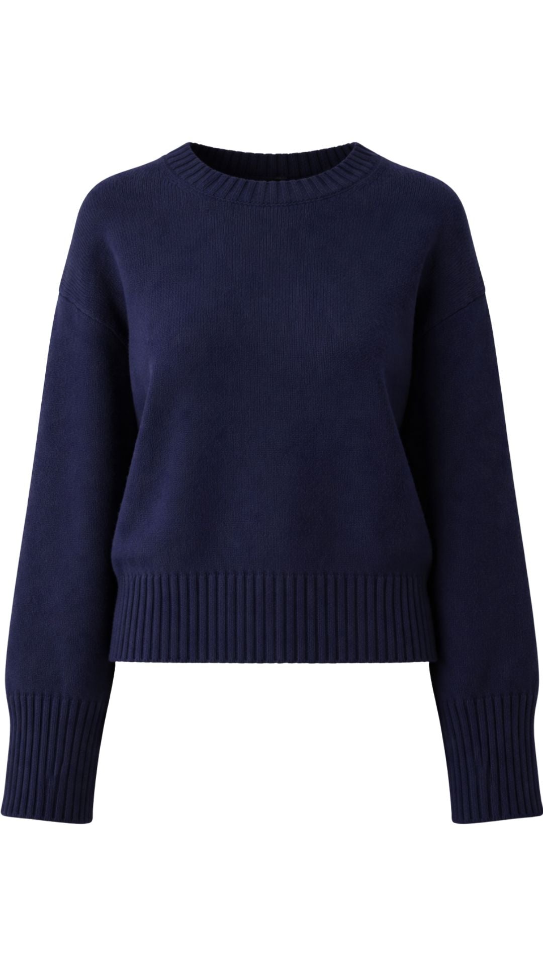 Luxe Cotton Blend Boxy Crew-Sweaters-Uniquities
