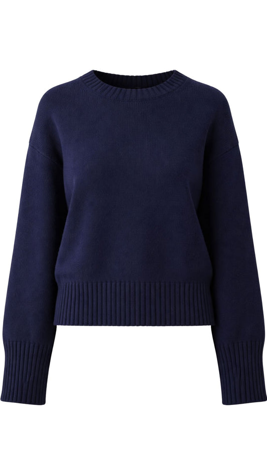 Luxe Cotton Blend Boxy Crew-Sweaters-Uniquities