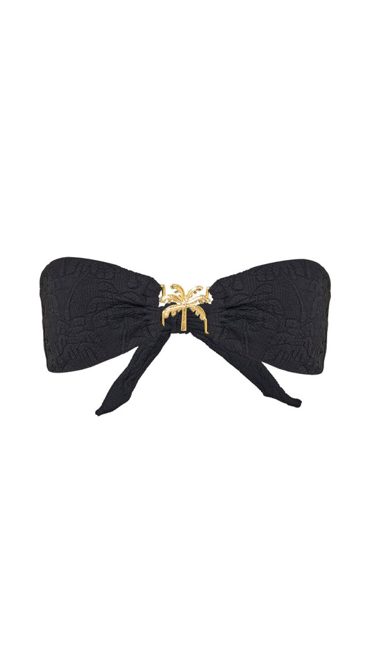 Black Palm Trees Bikini Top-Swimwear-Uniquities