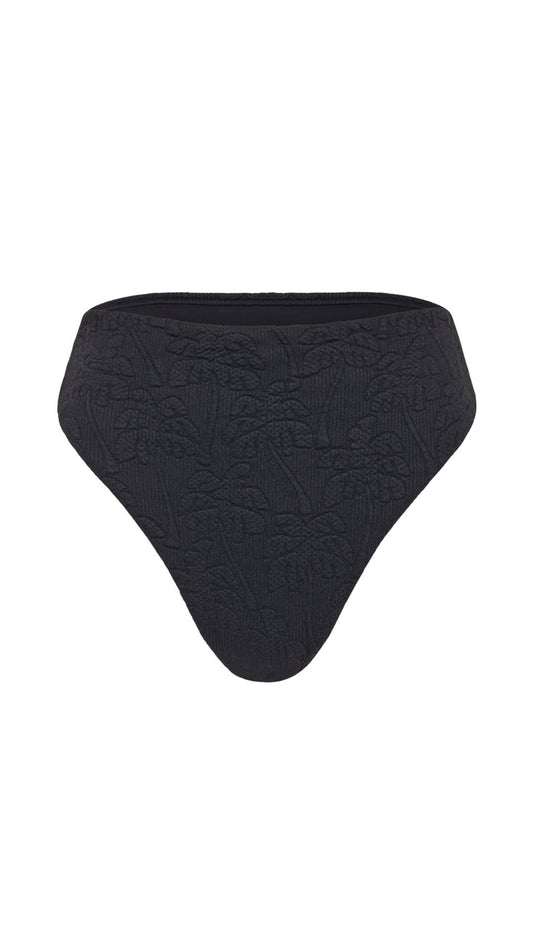 Black Palm Trees Bikini Bottom-Swimwear-Uniquities