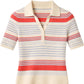 Giselle Textured Stripe Polo-Tops/Blouses-Uniquities