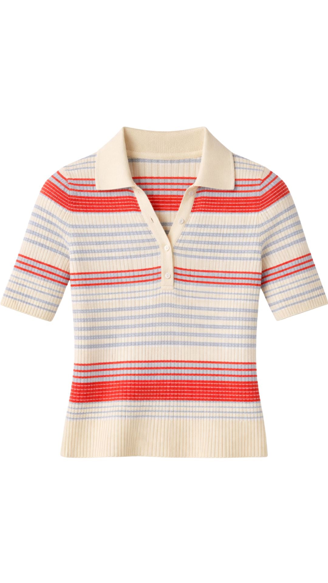 Giselle Textured Stripe Polo-Tops/Blouses-Uniquities